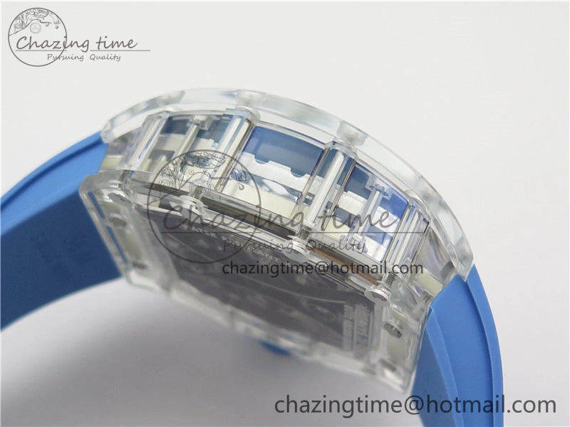 RM 53-01 Transparent Case Real Tourbillon Pablo Mac Donough JBF Best Edition on Blue Rubber Strap V2