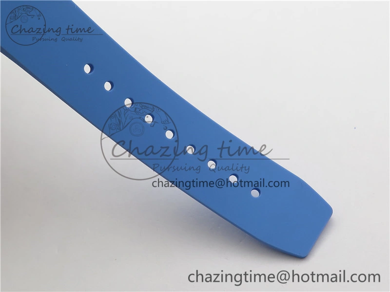 RM 53-01 Transparent Case Real Tourbillon Pablo Mac Donough JBF Best Edition on Blue Rubber Strap V2