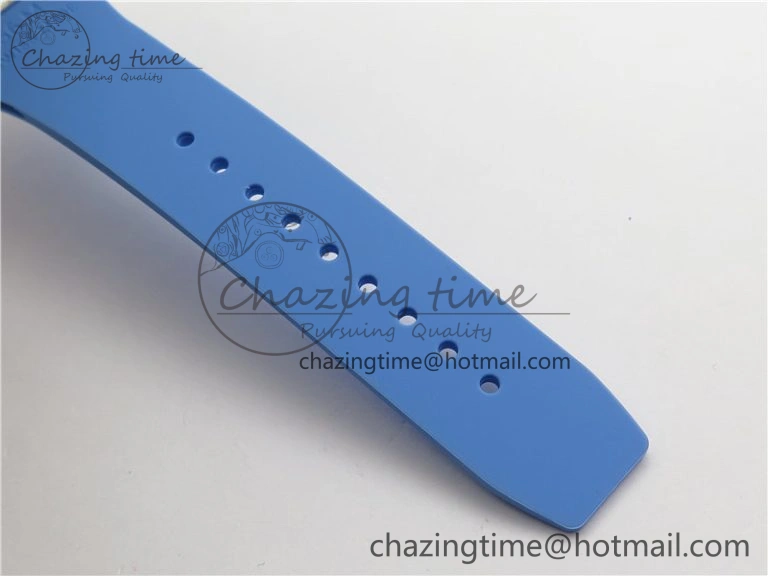 RM 53-01 Transparent Case Real Tourbillon Pablo Mac Donough JBF Best Edition on Blue Rubber Strap V2