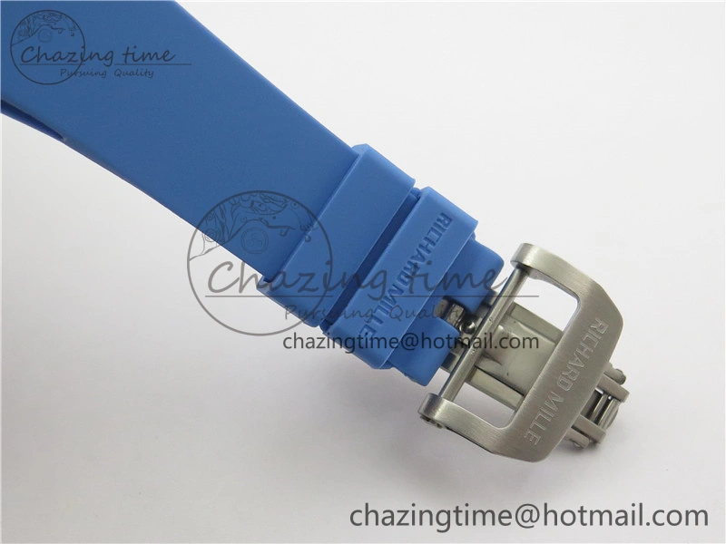 RM 53-01 Transparent Case Real Tourbillon Pablo Mac Donough JBF Best Edition on Blue Rubber Strap V2