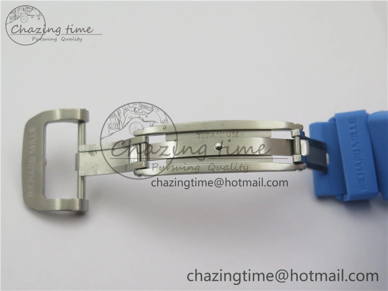 RM 53-01 Transparent Case Real Tourbillon Pablo Mac Donough JBF Best Edition on Blue Rubber Strap V2