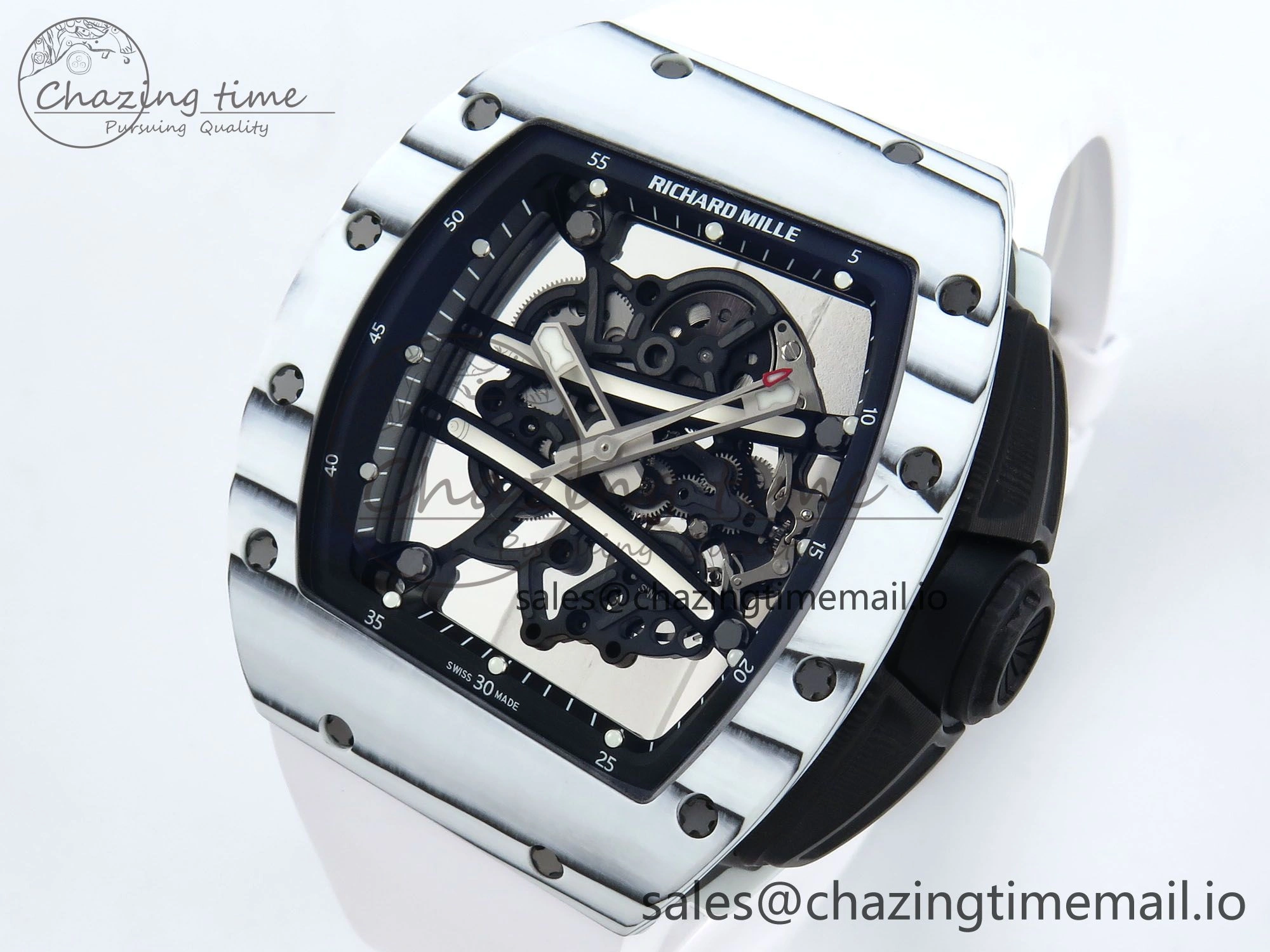 RM 61-01 Yohan Blake NTPT ZF 1:1 Best Edition on White Rubber Strap RMUL2 Super Clone