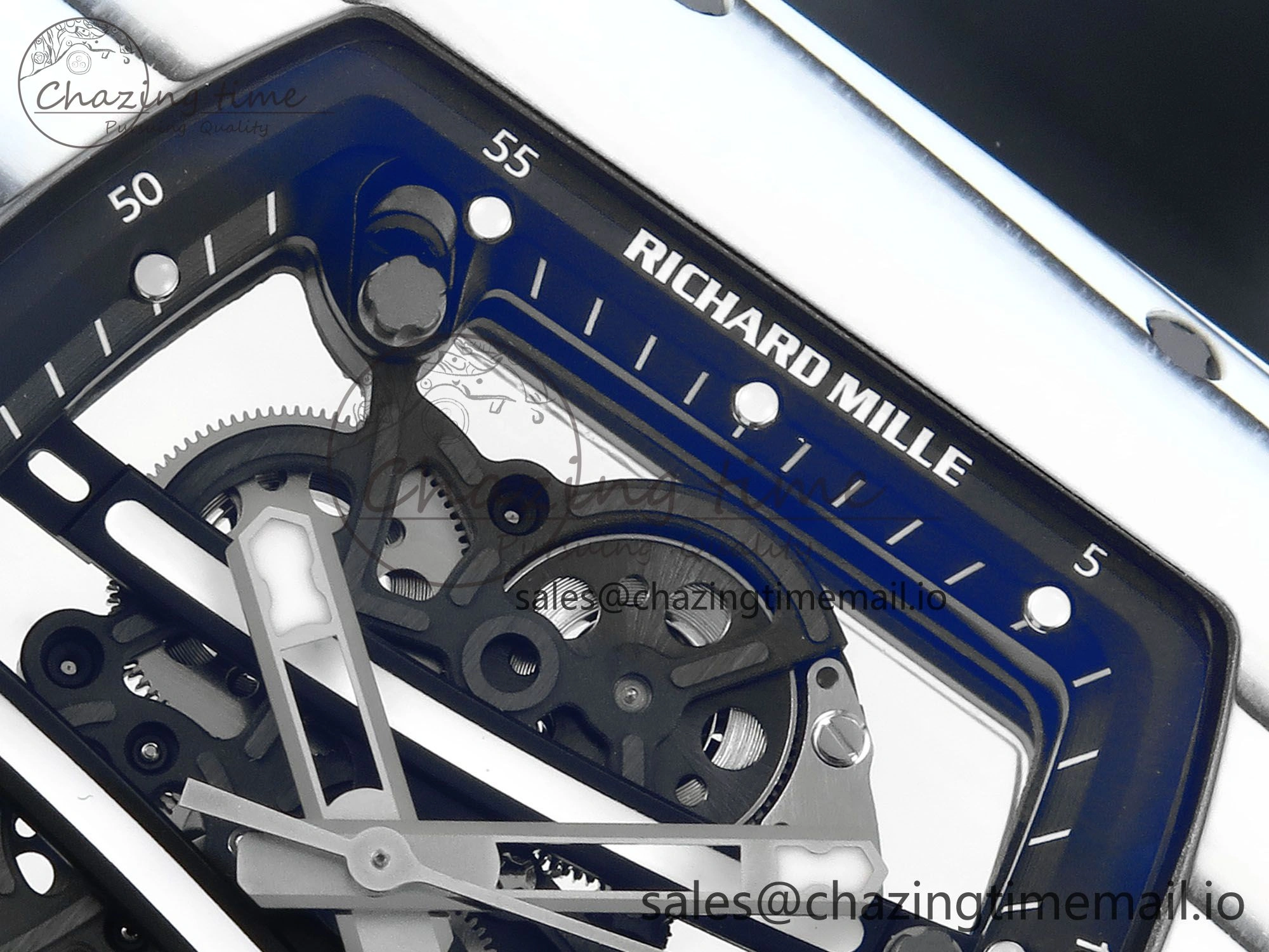 RM 61-01 Yohan Blake White NTPT ZF 1:1 Best Edition on Black Rubber Strap RMUL2 Super Clone