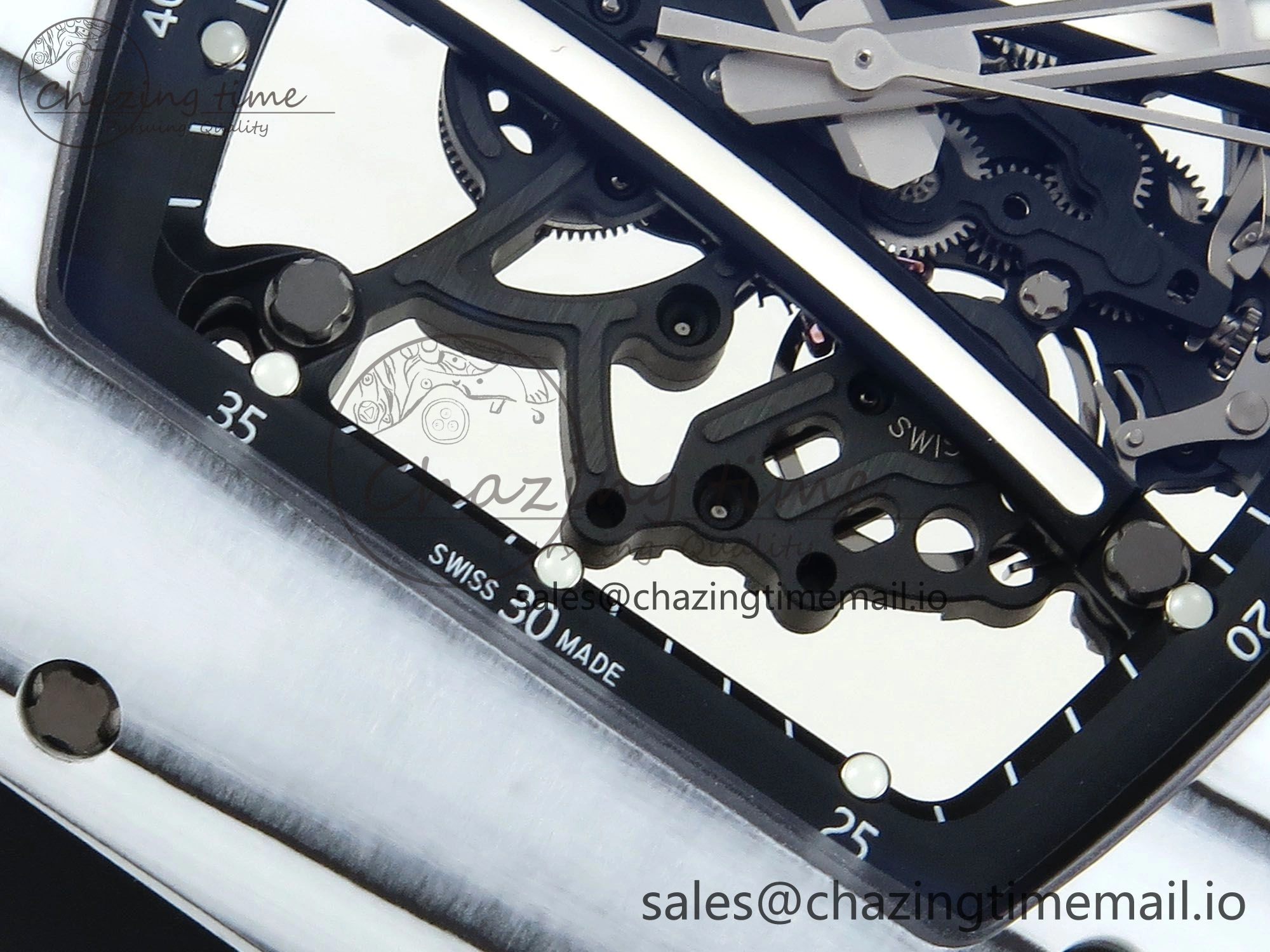 RM 61-01 Yohan Blake White NTPT ZF 1:1 Best Edition on Black Rubber Strap RMUL2 Super Clone