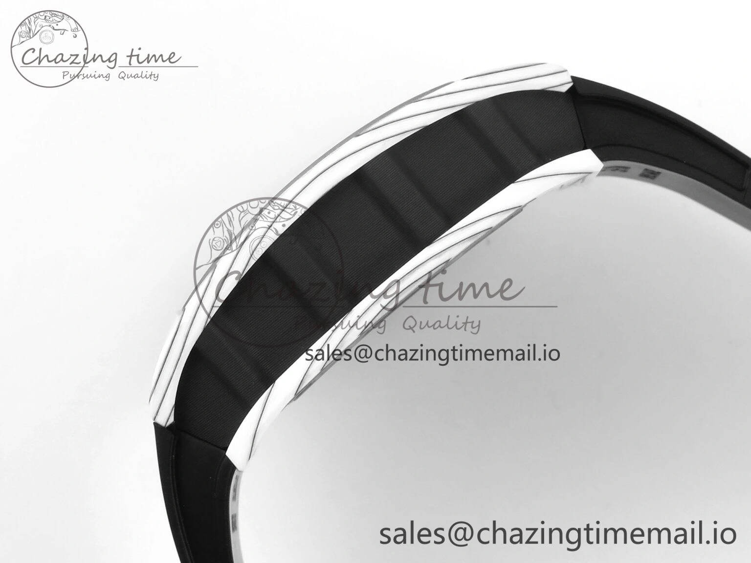 RM 61-01 Yohan Blake White NTPT ZF 1:1 Best Edition on Black Rubber Strap RMUL2 Super Clone