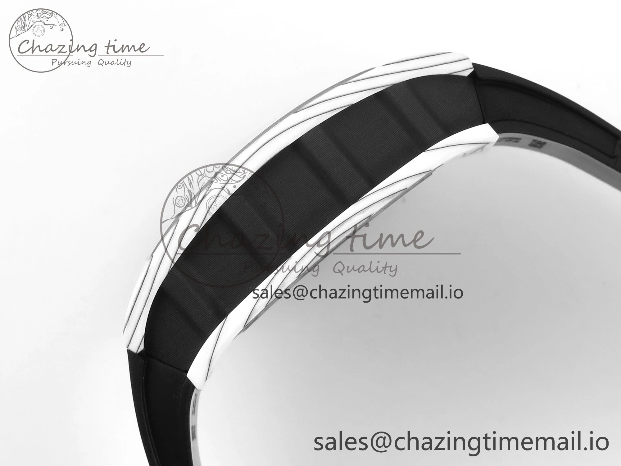 RM 61-01 Yohan Blake White NTPT ZF 1:1 Best Edition on Black Rubber Strap RMUL2 Super Clone