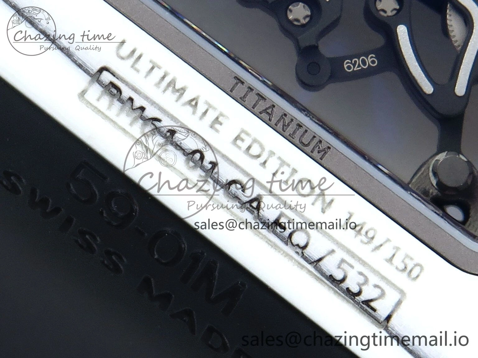 RM 61-01 Yohan Blake White NTPT ZF 1:1 Best Edition on Black Rubber Strap RMUL2 Super Clone