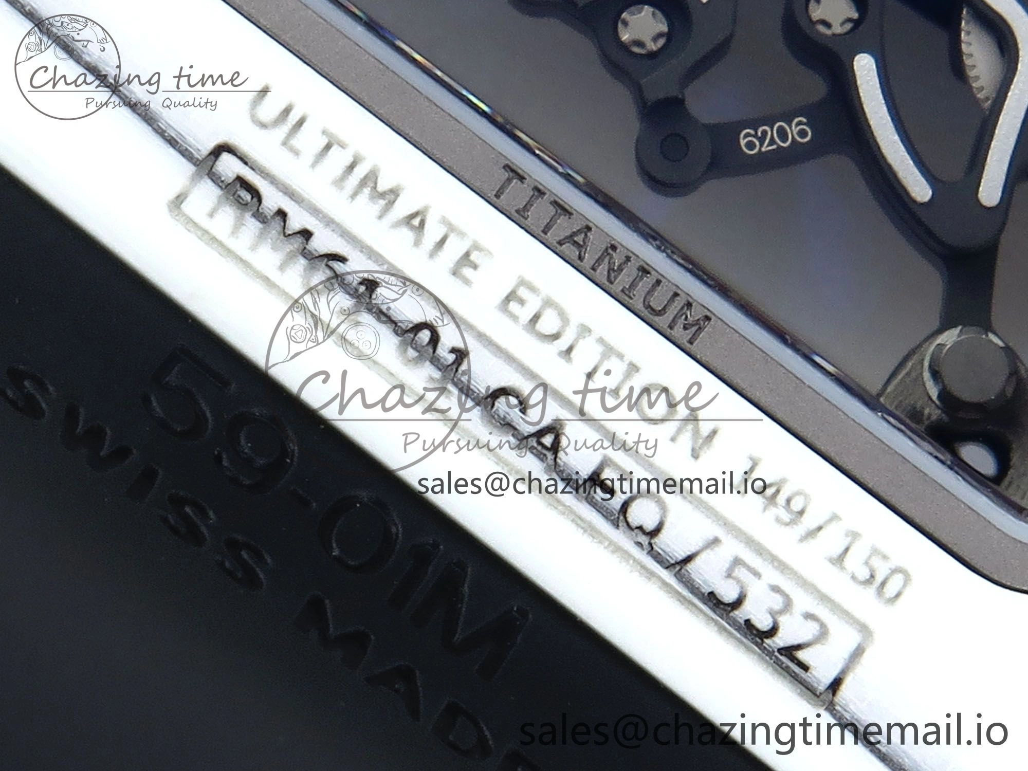 RM 61-01 Yohan Blake White NTPT ZF 1:1 Best Edition on Black Rubber Strap RMUL2 Super Clone