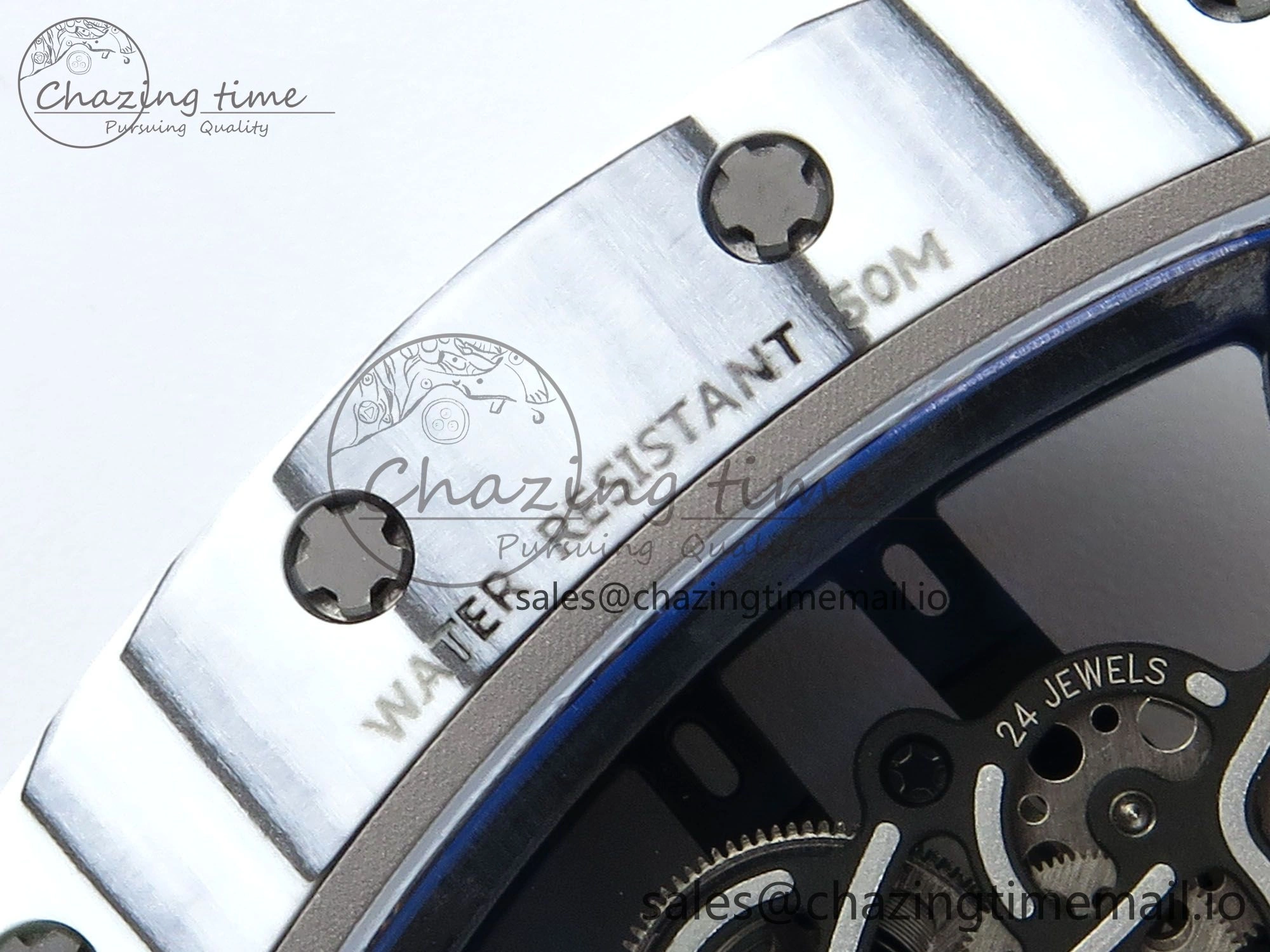 RM 61-01 Yohan Blake White NTPT ZF 1:1 Best Edition on Black Rubber Strap RMUL2 Super Clone