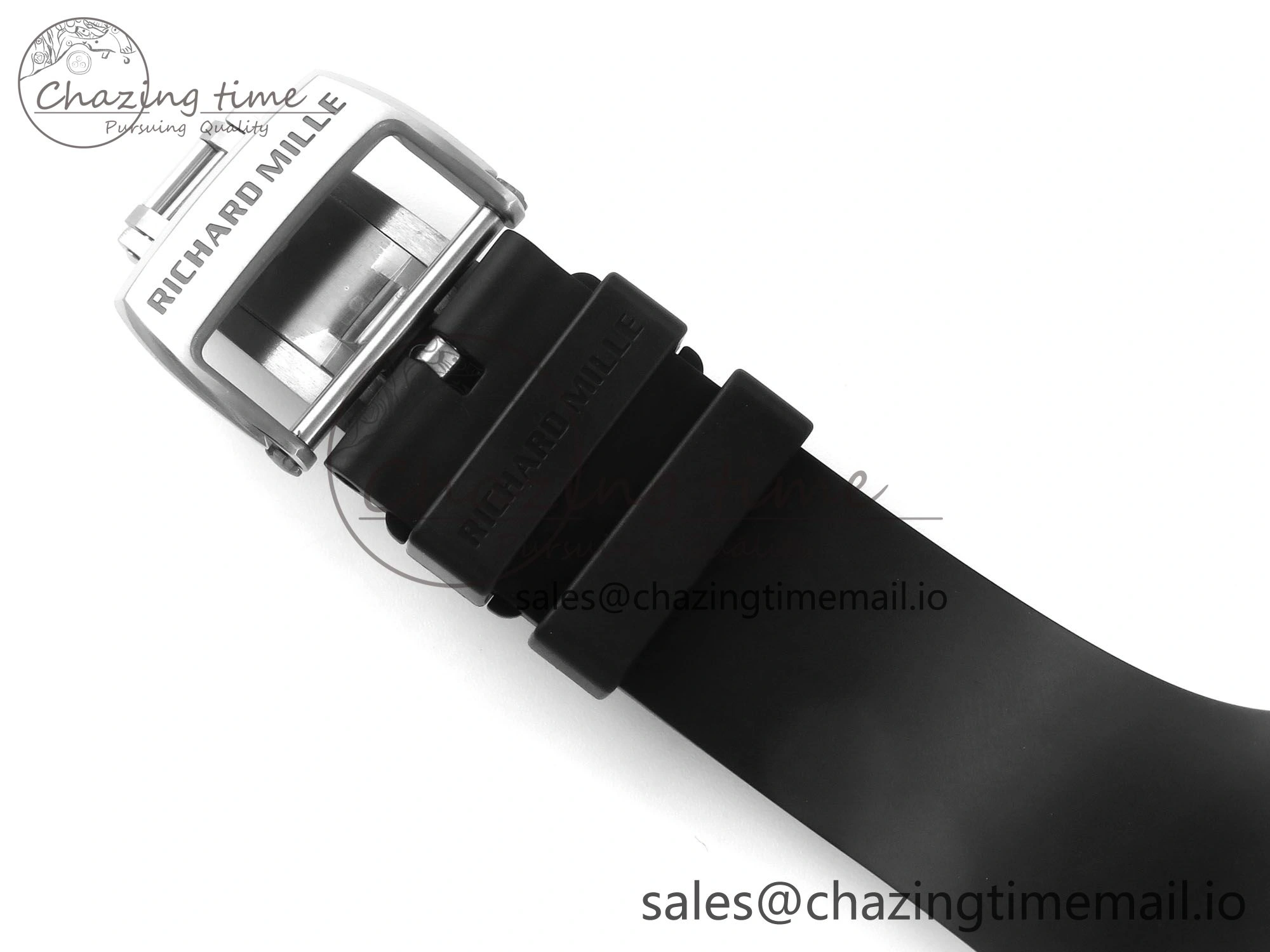 RM 61-01 Yohan Blake White NTPT ZF 1:1 Best Edition on Black Rubber Strap RMUL2 Super Clone
