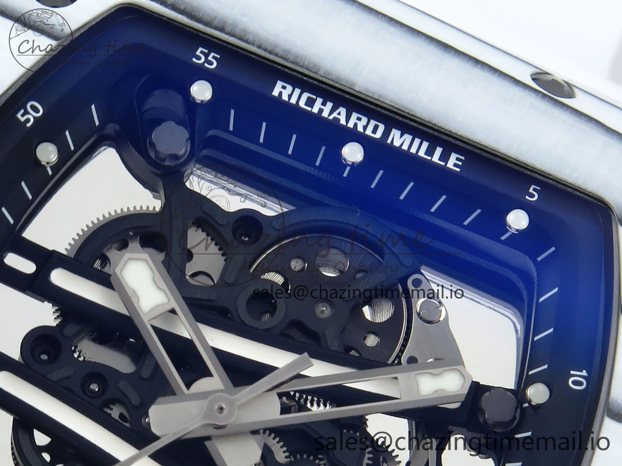 RM 61-01 Yohan White NTPT ZF 1:1 Best Edition on White Rubber Strap RMUL2 Super Clone