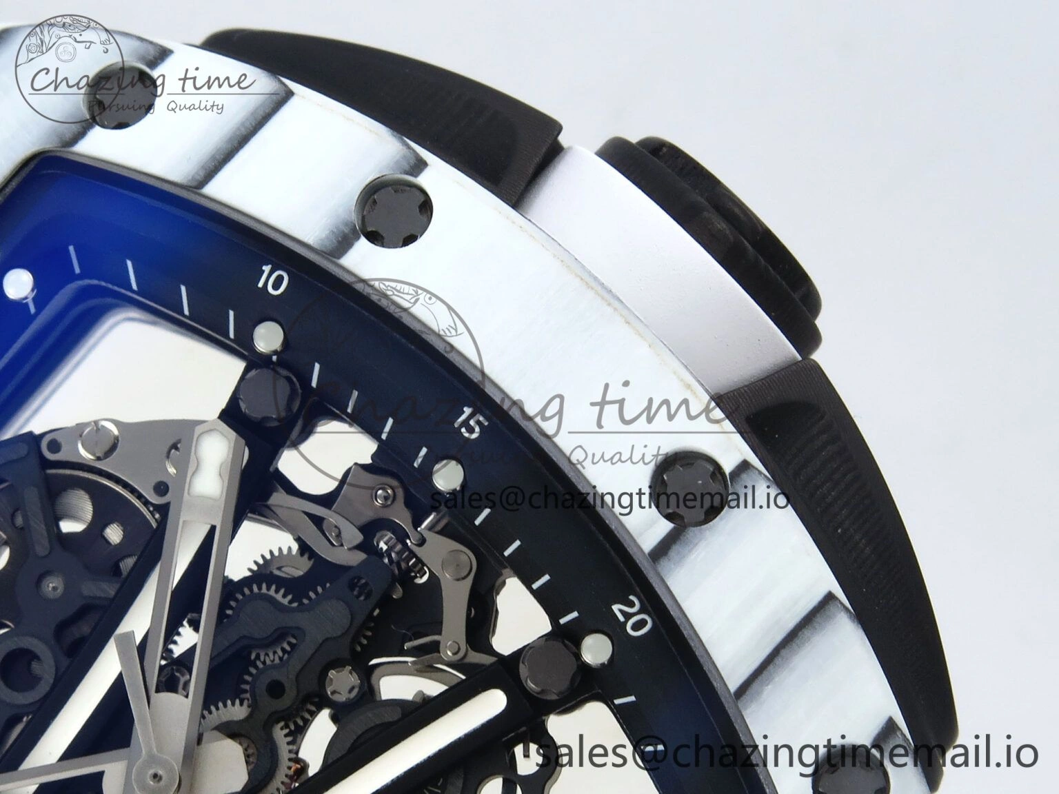 RM 61-01 Yohan White NTPT ZF 1:1 Best Edition on White Rubber Strap RMUL2 Super Clone