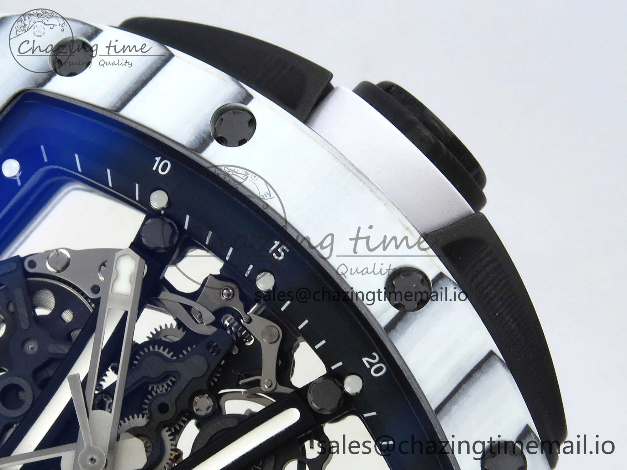 RM 61-01 Yohan White NTPT ZF 1:1 Best Edition on White Rubber Strap RMUL2 Super Clone