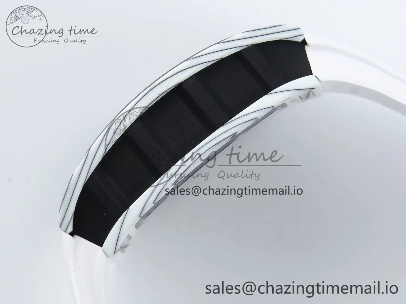 RM 61-01 Yohan White NTPT ZF 1:1 Best Edition on White Rubber Strap RMUL2 Super Clone