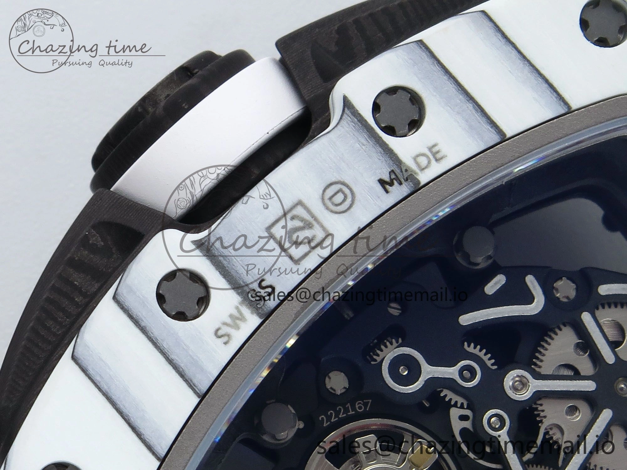 RM 61-01 Yohan White NTPT ZF 1:1 Best Edition on White Rubber Strap RMUL2 Super Clone