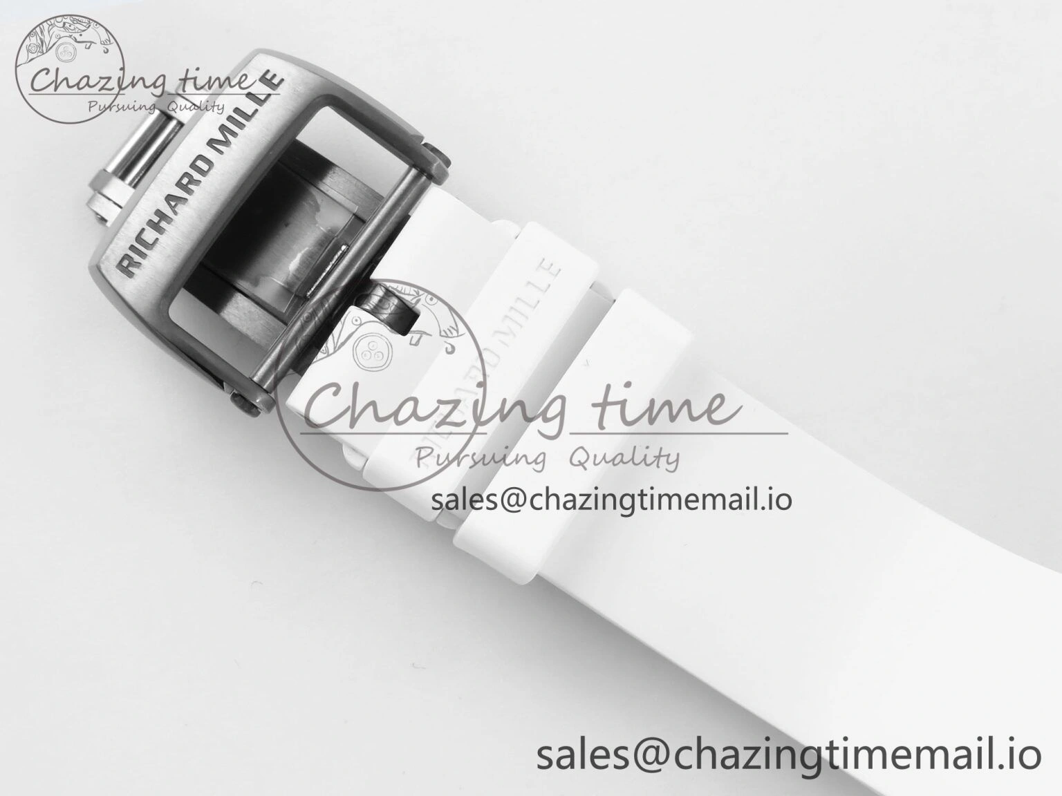 RM 61-01 Yohan White NTPT ZF 1:1 Best Edition on White Rubber Strap RMUL2 Super Clone