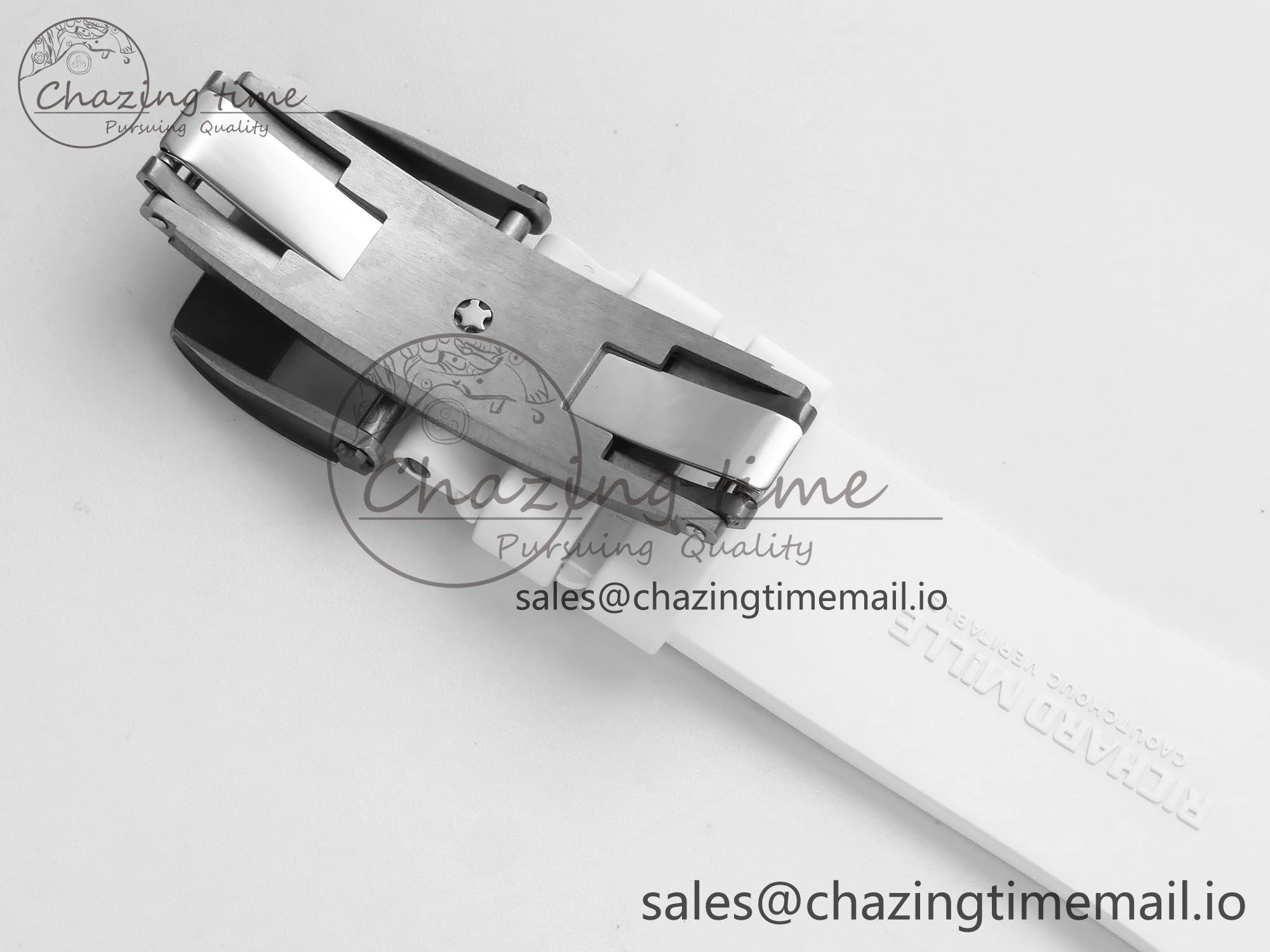 RM 61-01 Yohan White NTPT ZF 1:1 Best Edition on White Rubber Strap RMUL2 Super Clone