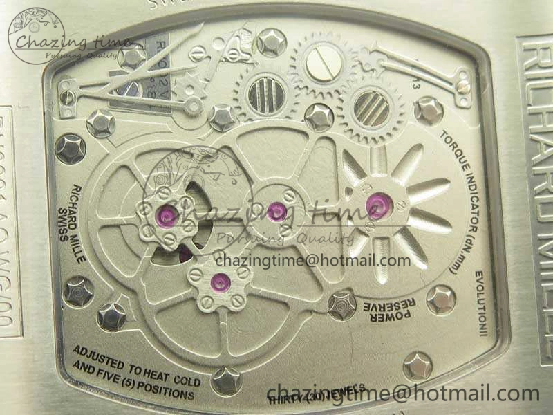 RM001 SS Real PR JBF SS Bezel Skeleton Dial On Rubber Strap Asian Tourbillon