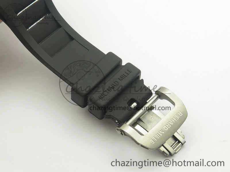 RM001 SS Real PR JBF SS Bezel Skeleton Dial On Rubber Strap Asian Tourbillon