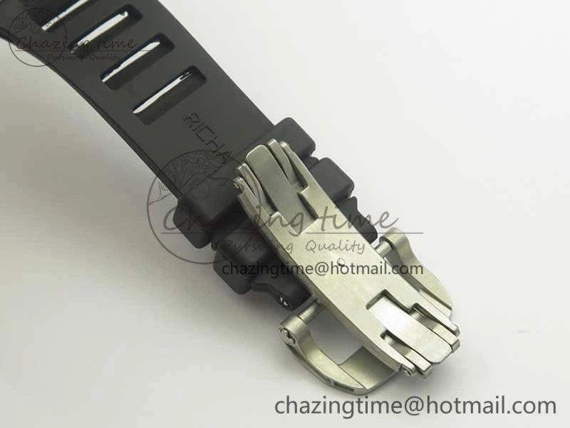 RM001 SS Real PR JBF SS Bezel Skeleton Dial On Rubber Strap Asian Tourbillon
