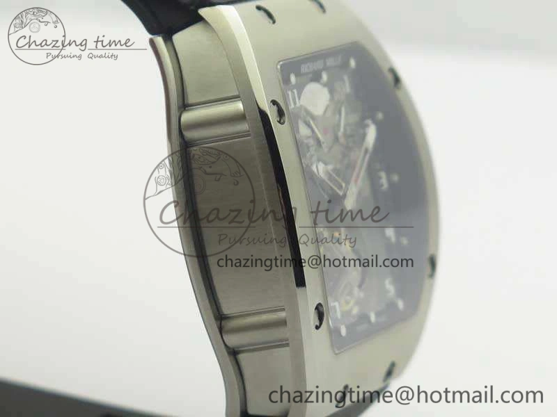 RM001 SS Real PR JBF SS Bezel Skeleton Dial On Rubber Strap Asian Tourbillon