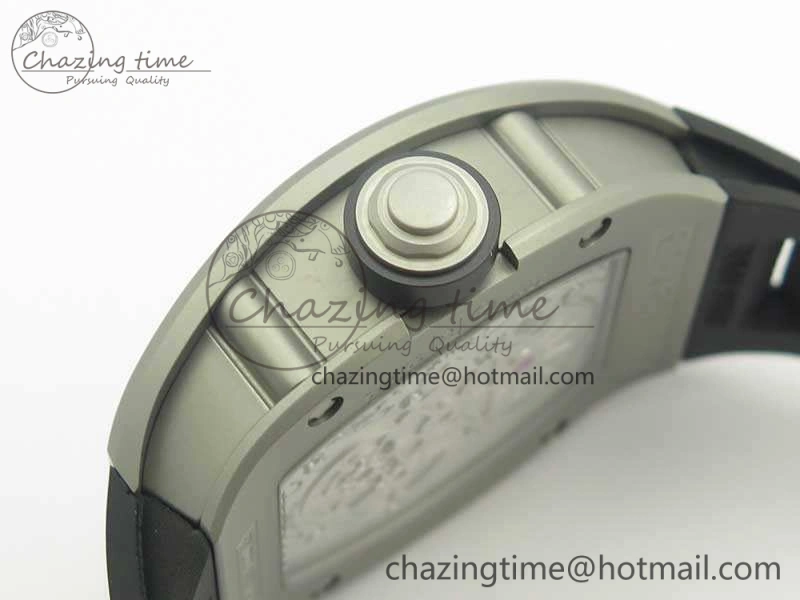RM001 Satin-Polished Steel Real PR JBF Skeleton Dial On Rubber Strap Asian Tourbillon