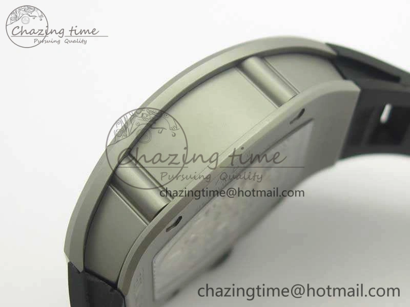 RM001 Satin-Polished Steel Real PR JBF Skeleton Dial On Rubber Strap Asian Tourbillon