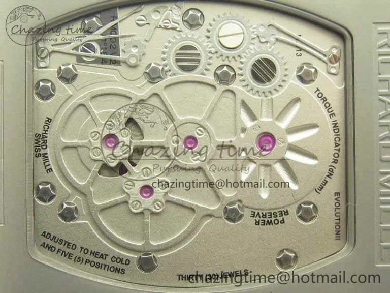 RM001 Satin-Polished Steel Real PR JBF Skeleton Dial On Rubber Strap Asian Tourbillon