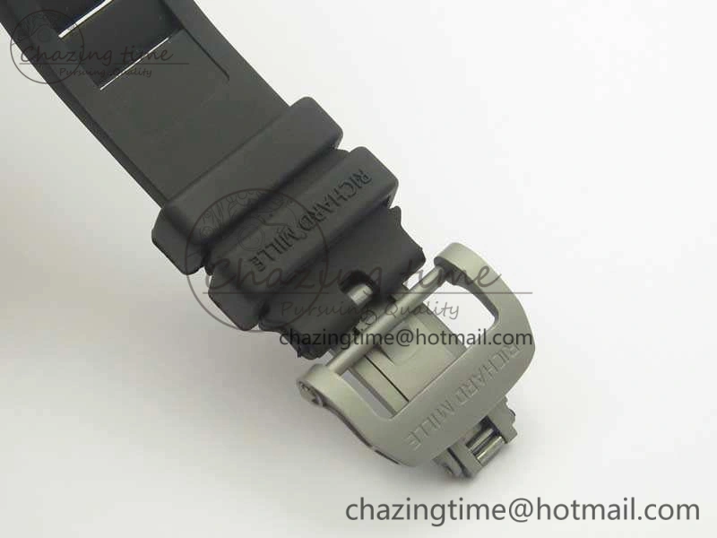 RM001 Satin-Polished Steel Real PR JBF Skeleton Dial On Rubber Strap Asian Tourbillon