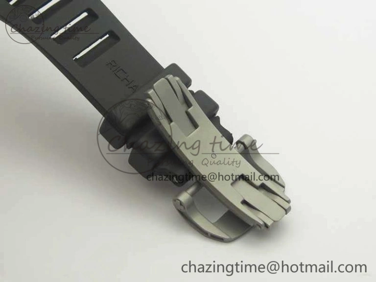 RM001 Satin-Polished Steel Real PR JBF Skeleton Dial On Rubber Strap Asian Tourbillon