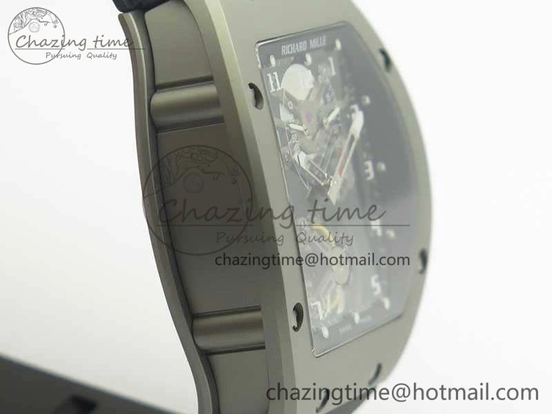 RM001 Satin-Polished Steel Real PR JBF Skeleton Dial On Rubber Strap Asian Tourbillon