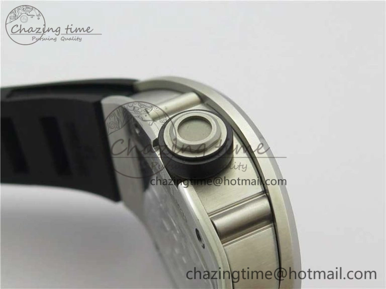 RM001 Tourbillon Brushed SS JBF Best Edition Black Dial on Rubber Strap