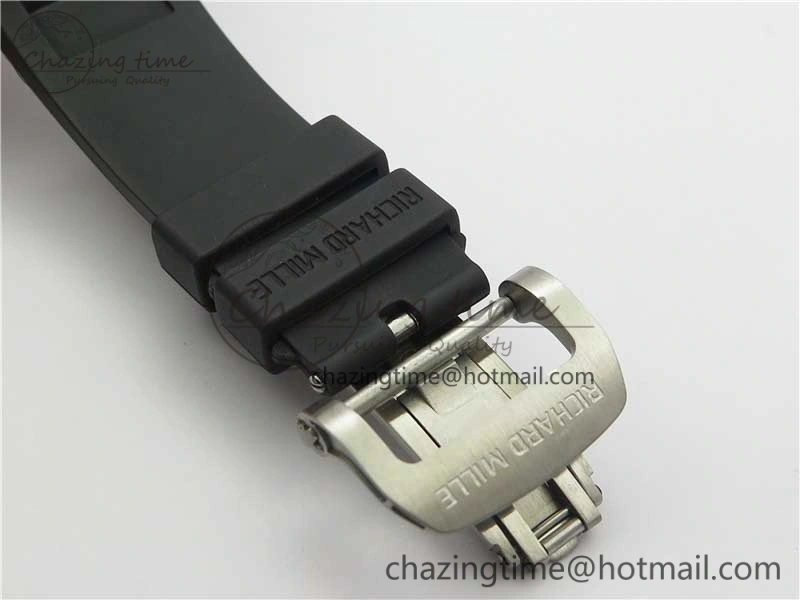 RM001 Tourbillon Brushed SS JBF Best Edition Black Dial on Rubber Strap