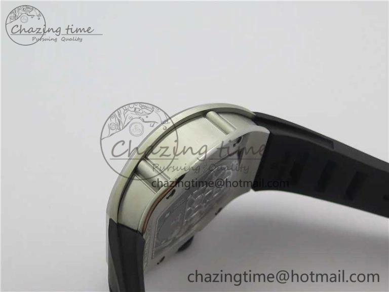 RM001 Tourbillon Brushed SS JBF Best Edition Black Dial on Rubber Strap