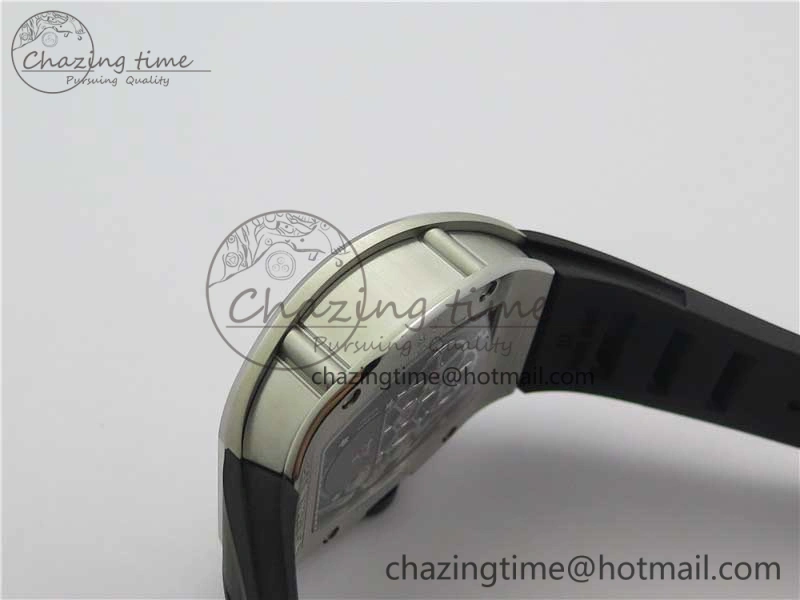 RM001 Tourbillon Brushed SS JBF Best Edition Black Dial on Rubber Strap