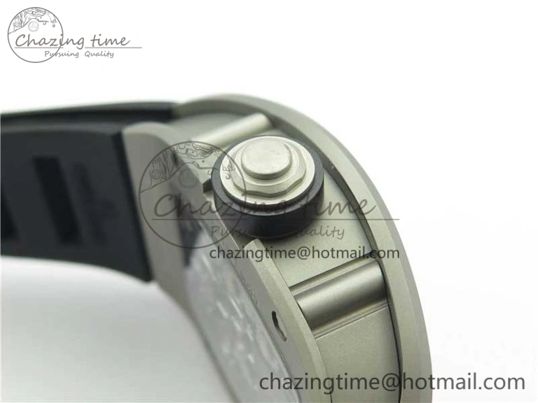 RM001 Tourbillon Sandblasted SS JBF Best Edition Black Dial on Rubber Strap