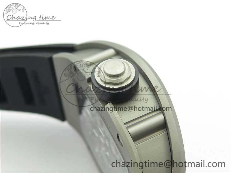 RM001 Tourbillon Sandblasted SS JBF Best Edition Black Dial on Rubber Strap