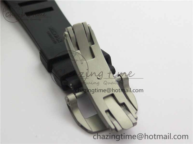 RM001 Tourbillon Sandblasted SS JBF Best Edition Black Dial on Rubber Strap