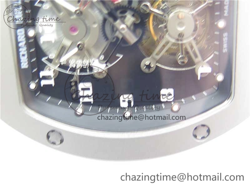 RM001 Tourbillon Sandblasted SS JBF Best Edition Black Dial on Rubber Strap