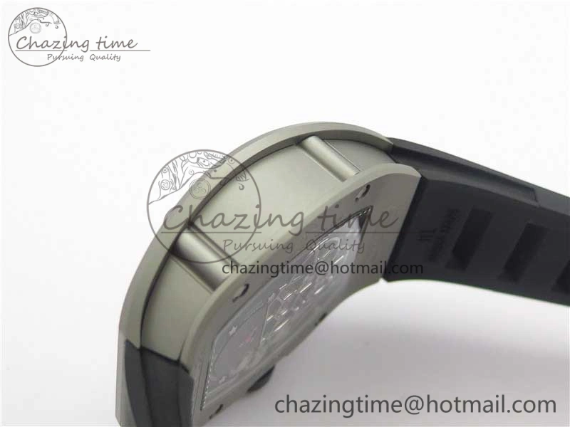 RM001 Tourbillon Sandblasted SS JBF Best Edition Black Dial on Rubber Strap