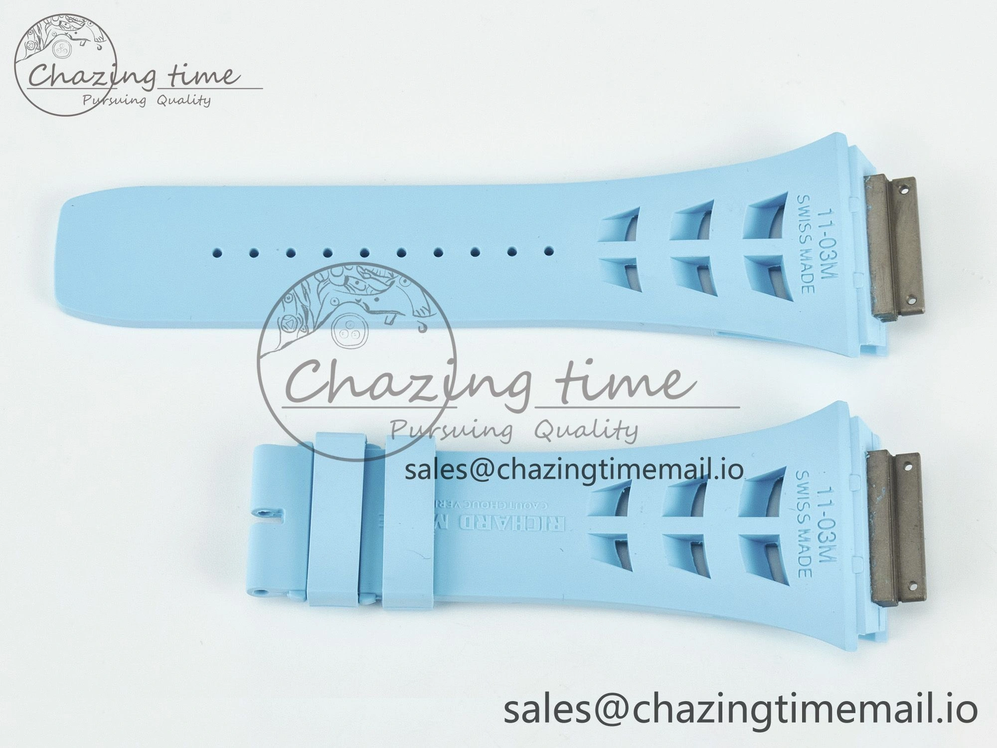 RM011 1:1 Best Edition Black Blue Green Rubber Strap (Fits the Gen size)