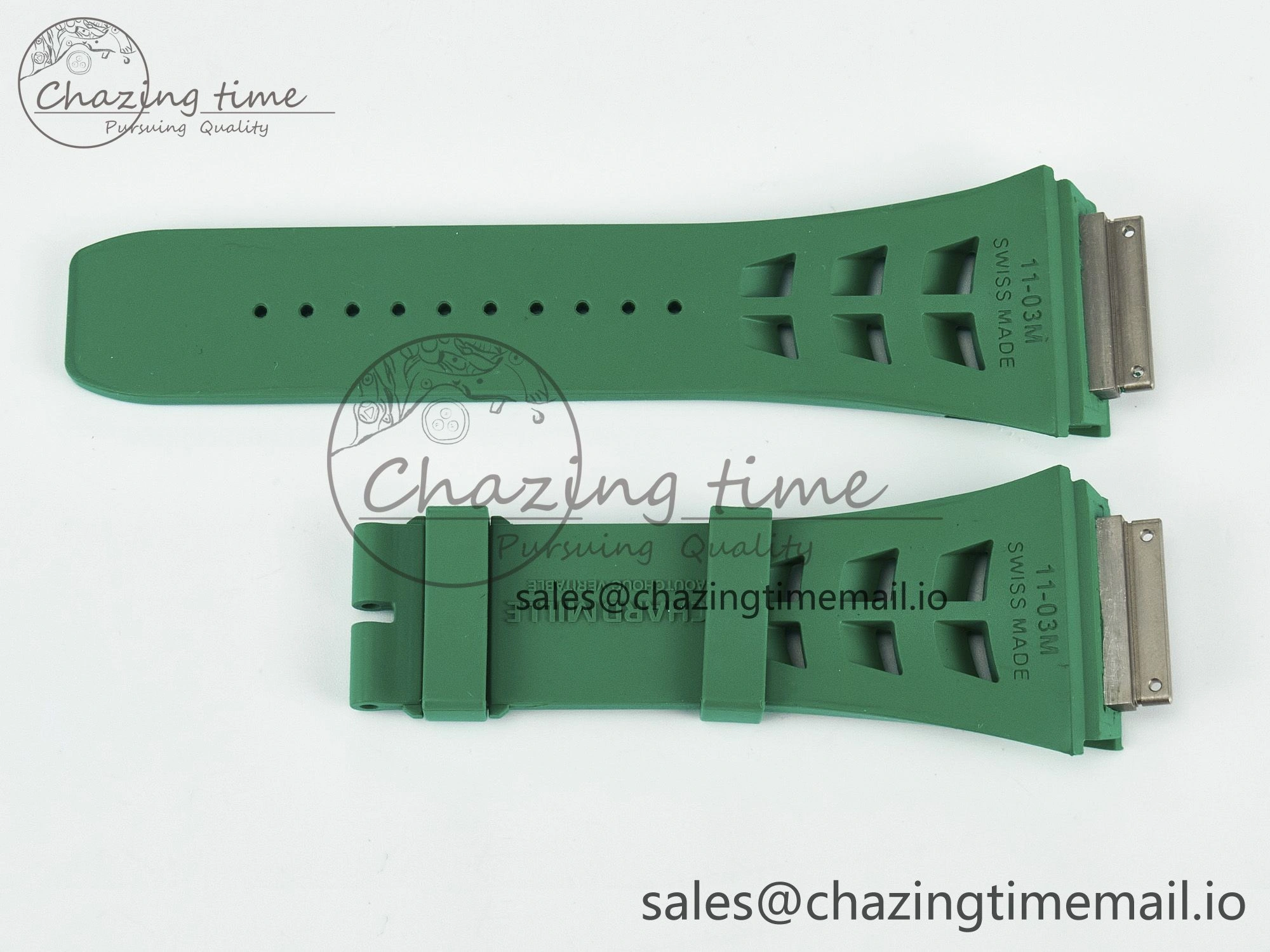 RM011 1:1 Best Edition Black Blue Green Rubber Strap (Fits the Gen size)