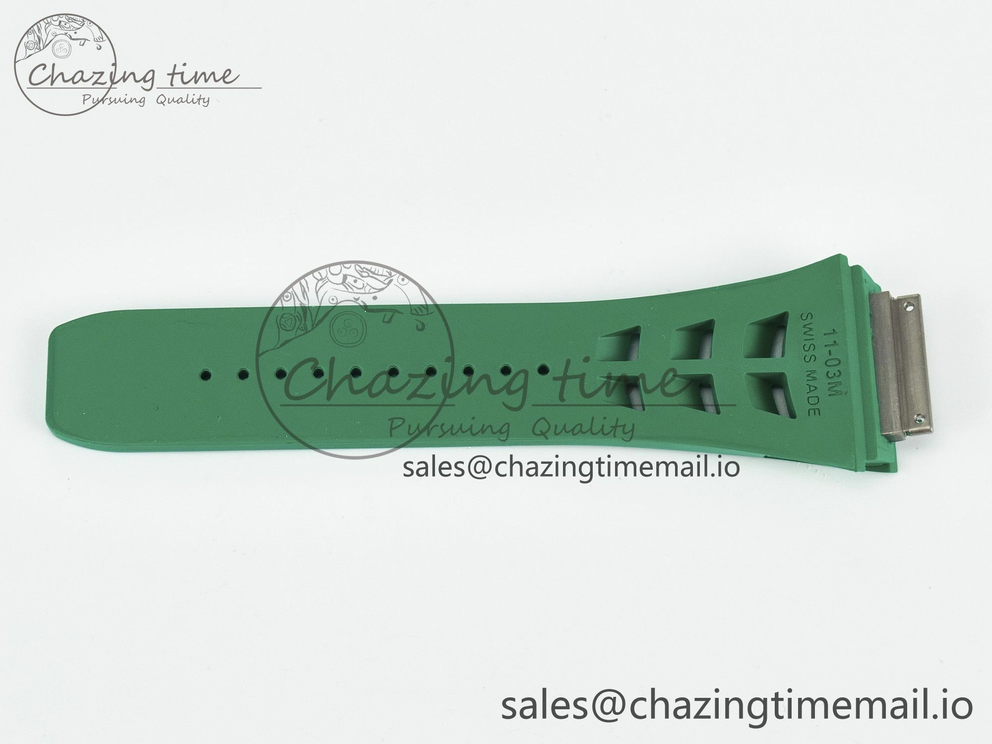 RM011 1:1 Best Edition Black Blue Green Rubber Strap (Fits the Gen size)