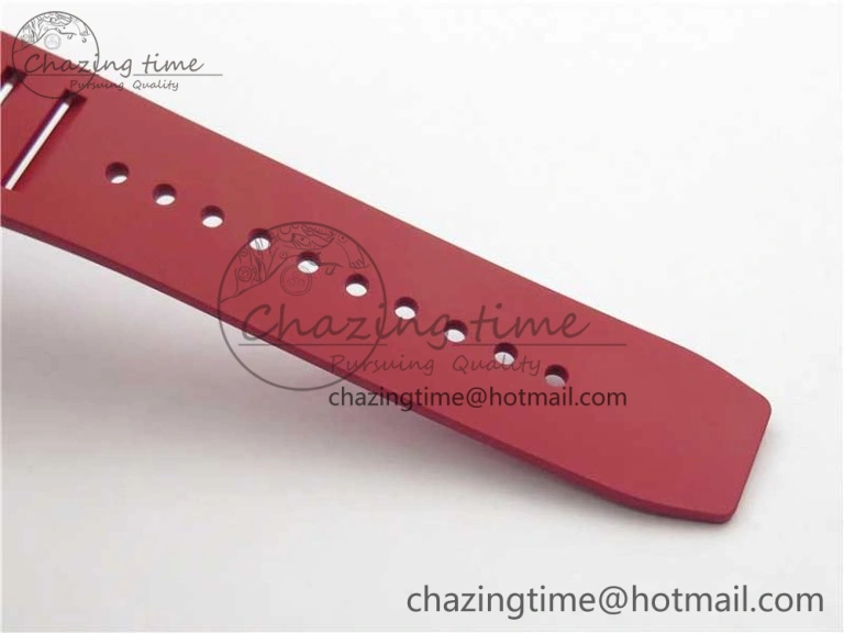 RM011 Carbon Case Carbon Bezel Chronograph KVF 1:1 Best Edition Skeleton Dial Red RG on Red Rubber Strap A7750 V2