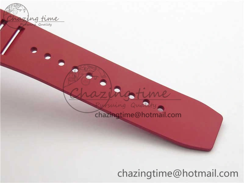 RM011 Carbon Case Carbon Bezel Chronograph KVF 1:1 Best Edition Skeleton Dial Red RG on Red Rubber Strap A7750 V2