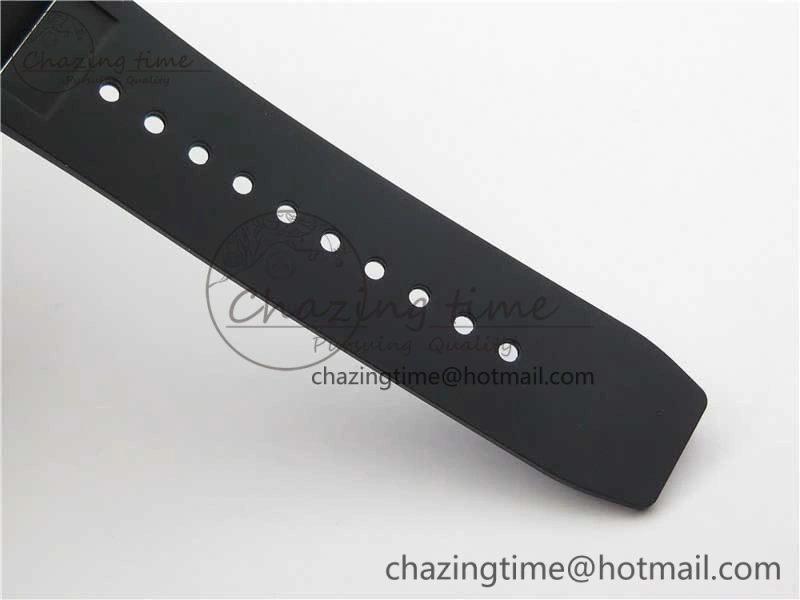 RM011 Carbon Case Carbon Bezel Chronograph KVF 1:1 Best Edition Skeleton Dial on Black Rubber Strap A7750