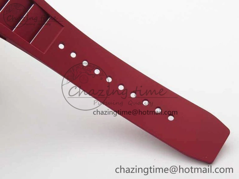 RM011 Carbon Case Chrono KVF 1:1 Best Edition Carbon Bezel Skeleton Dial On Rubber Strap A7750