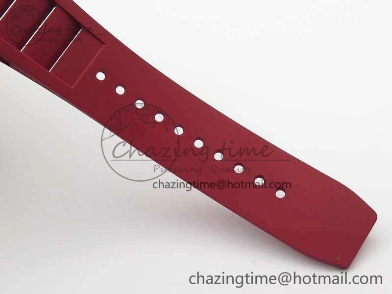 RM011 Carbon Case Chrono KVF 1:1 Best Edition Carbon Bezel Skeleton Dial On Rubber Strap A7750