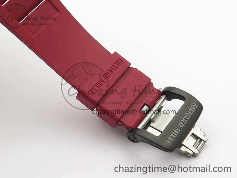 RM011 Carbon Case Chrono KVF 1:1 Best Edition Carbon Bezel Skeleton Dial On Rubber Strap A7750
