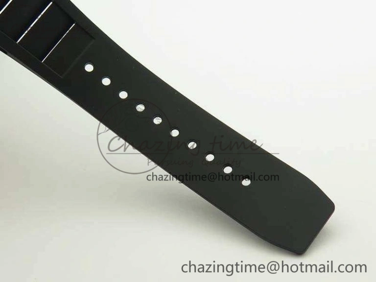 RM011 Carbon Case Chrono KVF 1:1 Best Edition Ceramic Bezel Skeleton Dial On Rubber Strap A7750
